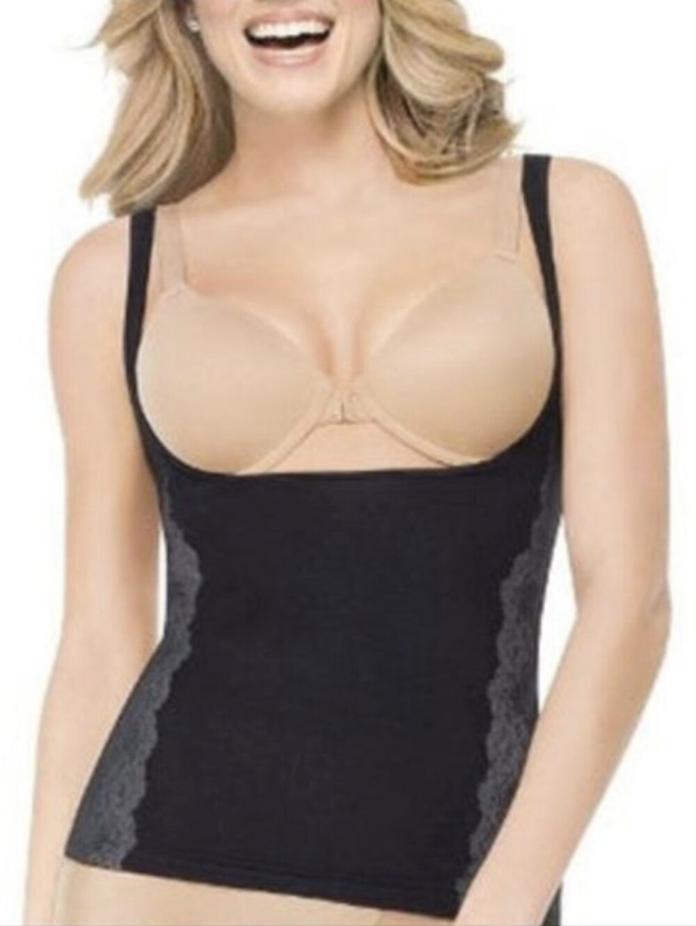 Spanx Red Hot Label Luxe & Lean Open Bust Tank Black XL
